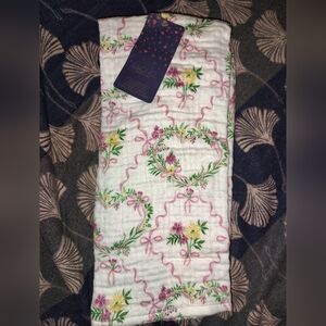 Rachel Pink and Green Floral Blanket